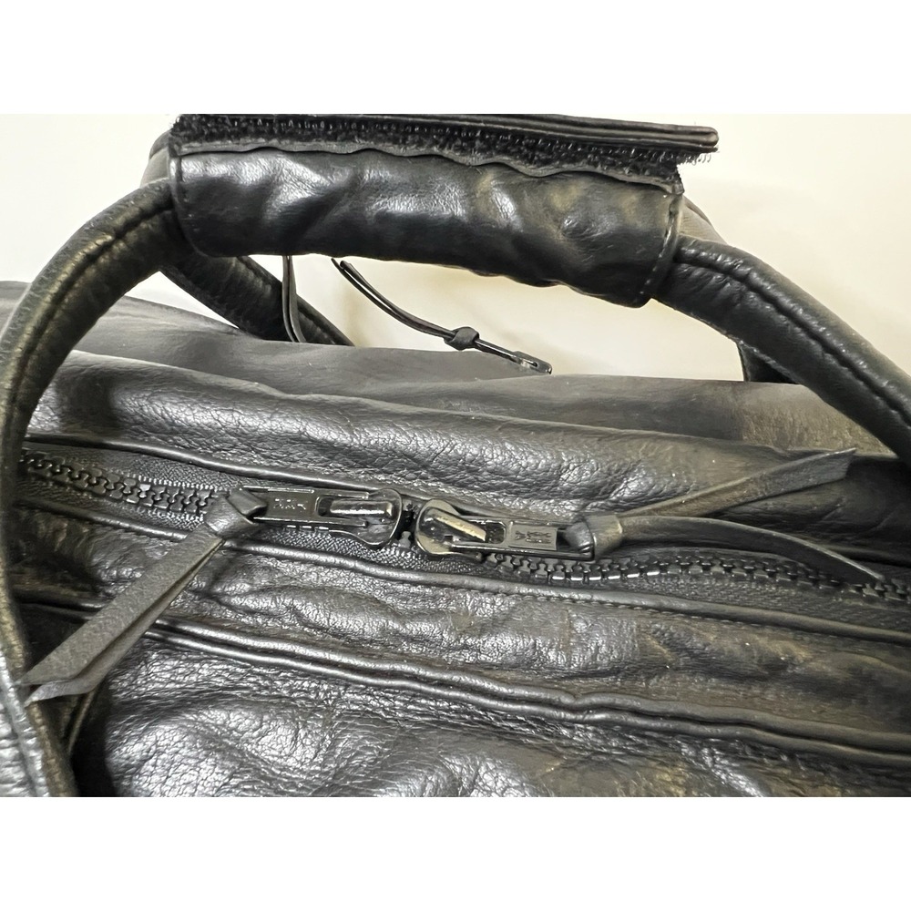 Vintage Stuart Kern America Leather Duffel Bag Black Large LA YULO Private Club - Picture 4 of 16